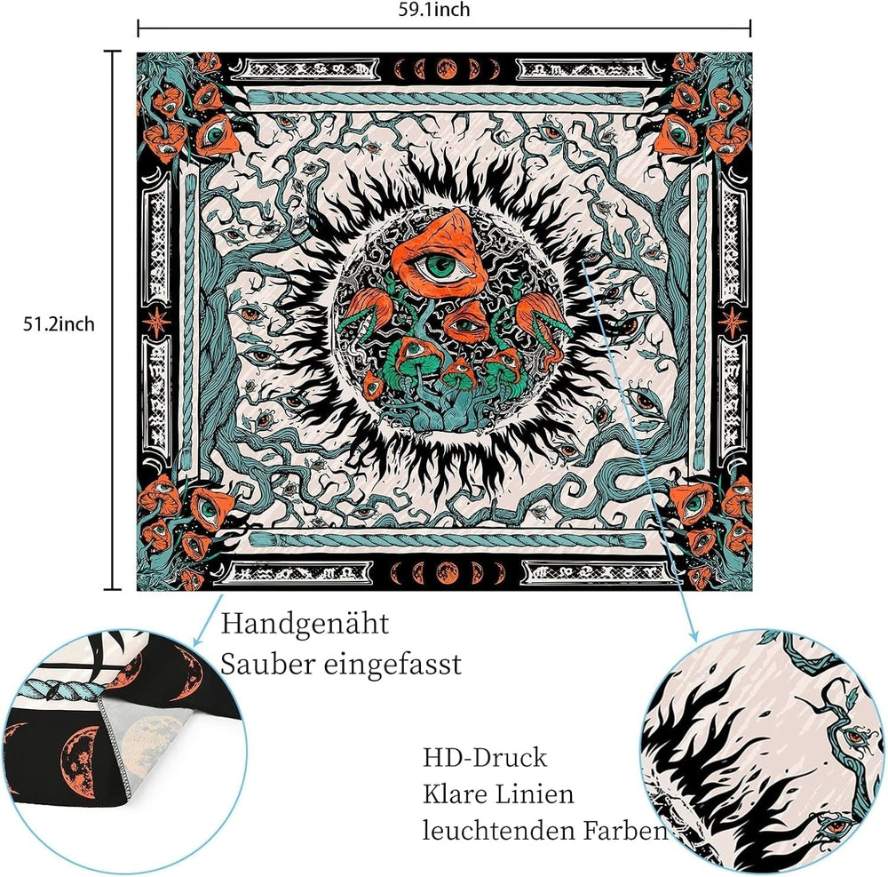 Tapisserie yrendenge champignons coup de soleil toile hippie yeux Maison - Accessoires et Décorations Naty Shop
