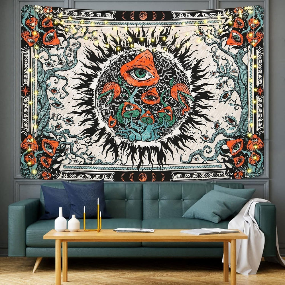 Tapisserie yrendenge champignons coup de soleil toile hippie yeux Maison - Accessoires et Décorations Naty Shop