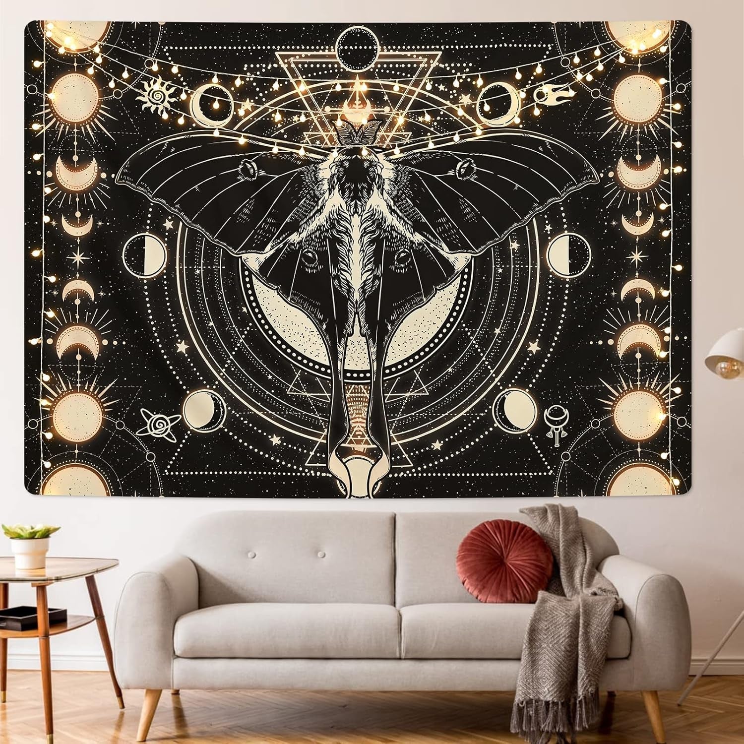 Tapisserie yrendenge papillon noir soleil lune naturel Maison - Accessoires et Décorations Naty Shop