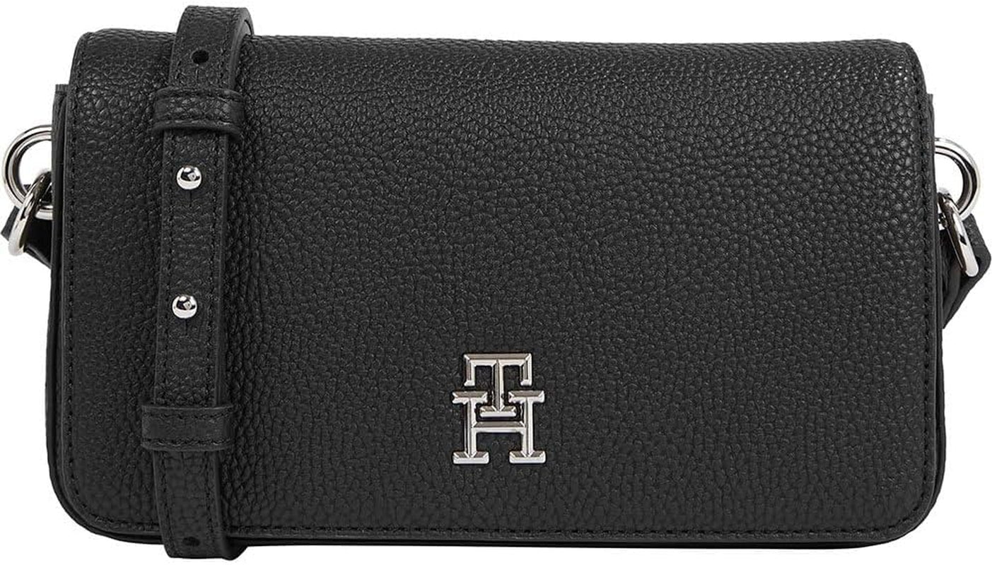 Tommy Hilfiger Sac bandoulière Emblem Flap Crossover Small Sacs pour femmes Naty Shop Noir