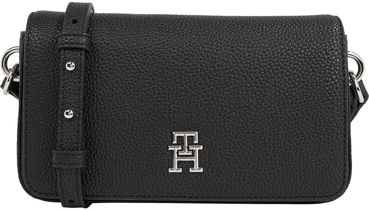 Tommy Hilfiger Sac bandoulière Emblem Flap Crossover Small Sacs pour femmes Naty Shop Noir