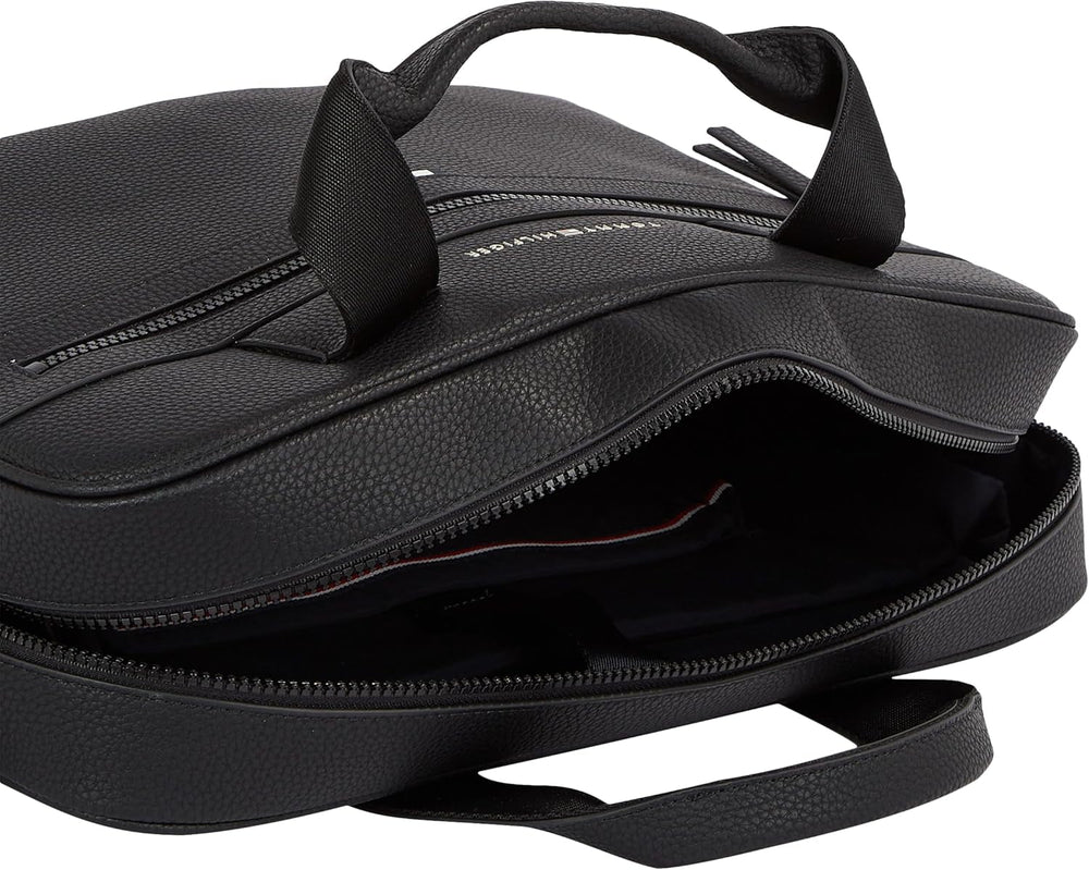 Tommy Hilfiger ESSENTIAL PU COMPUTER BAG sac pour ordinateur portable pour hommes, Noir, OS Bagages et équipement de voyage Naty Shop