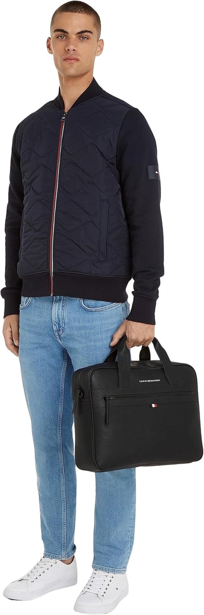 Tommy Hilfiger ESSENTIAL PU COMPUTER BAG sac pour ordinateur portable pour hommes, Noir, OS Bagages et équipement de voyage Naty Shop
