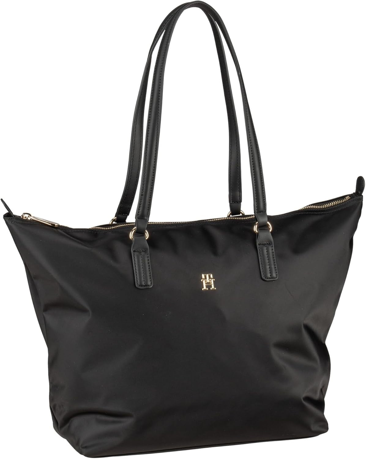Tommy Hilfiger Poppy Tote Zipper Bag Sacs pour femmes Naty Shop Noir (Noir)