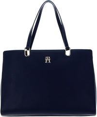 Tommy Hilfiger TH Timeless, Sac cartable avec poches intérieures, Bleu (Space Blue), Taille Unique Femme Sacs Naty Shop Default Title