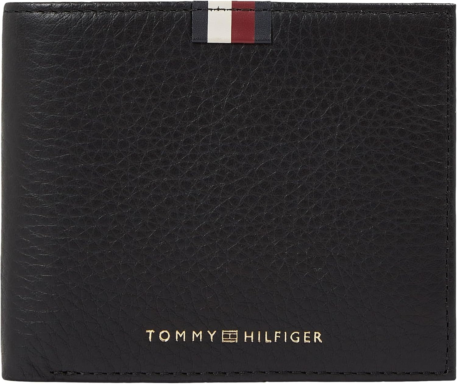 Tommy Hilfiger Men's Th Prem Lea Cc and Coin Am0am11265 Portofele Portofel Barbati Naty Shop Negru (negru) Os
