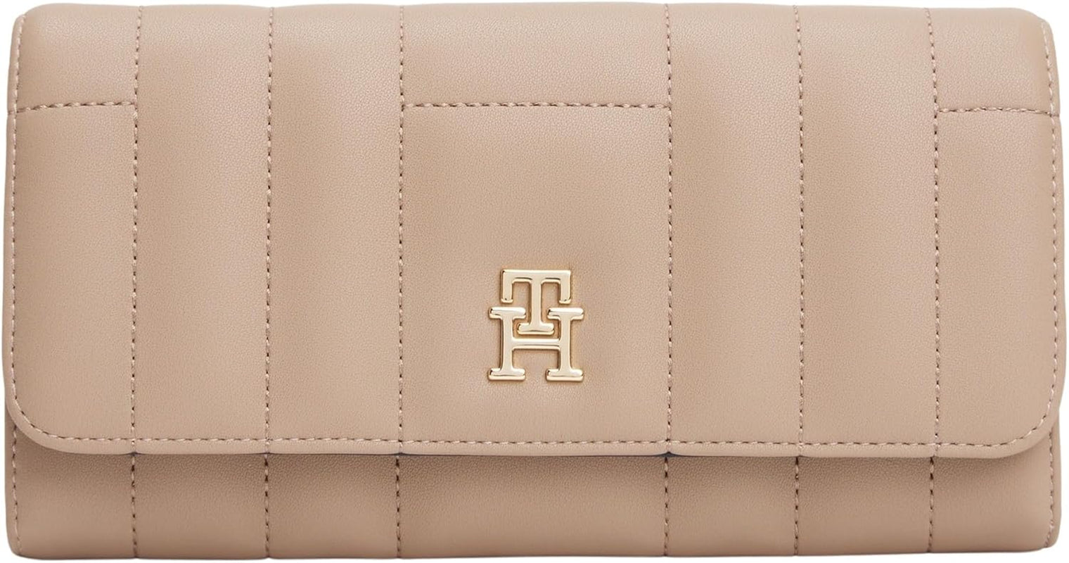 Tommy Hilfiger Feminine Flap Large Wallet, Beige (Coastal Taupe), Taille Unique Portefeuille Femme Naty Shop Default Title