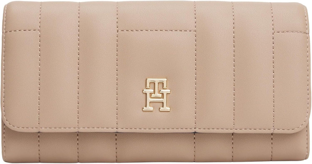 Tommy Hilfiger Feminine Flap Large Wallet, Beige (Coastal Taupe), Taille Unique Portefeuille Femme Naty Shop Default Title
