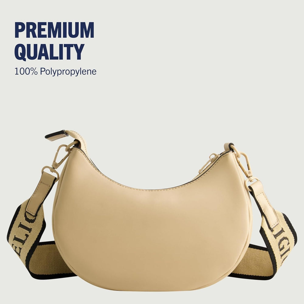 True Religion Sac à bandoulière pour femme, sac à main Crescent Hobo avec sangle amovible réglable et logo en fer à cheval Sacs pour femme Naty Shop