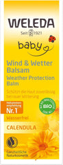WELEDA Baume Vent & Météo Bébé Calendula Bio - Crème visage et crème mains pour cosmétiques naturels à l'huile d'amande et à l'huile de sésame pour protéger la peau sensible et sèche de bébé des intempéries et du froid (1x 30 ml) Enfant - Bain et Soin Naty Shop